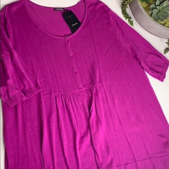 Daisy Fuentes Short Sleeve baby doll top plus size 2X women’s purple magenta - Picture 6 of 10